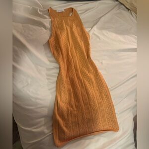 Little Moon Sleeveless Knit Midi Dress in Pumpkin